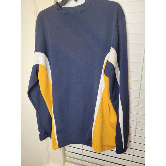 Nike XL LS Crew Neck Shirt Blue/Yellow Spandex Blend Bloke core Norm core - Picture 2 of 5